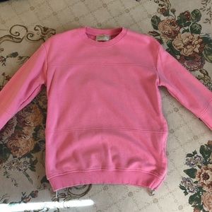 Zara side zipper pink crew neck